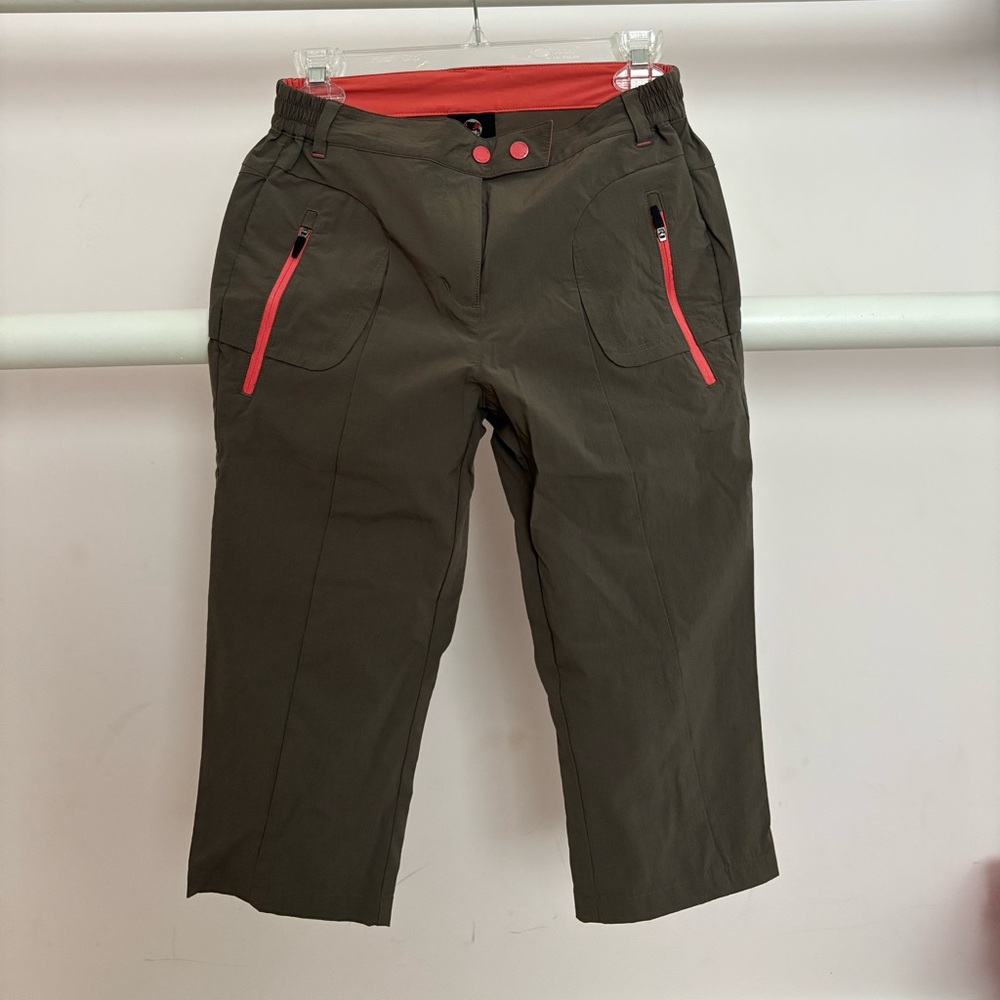 Women’s Olive Green Pants with Red Accents